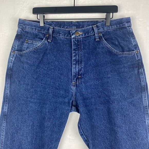 Wrangler Jeans Mens Size 36 Blue Jeans Casual Straight Leg Pockets Pants - Picture 3 of 11